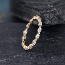 Load image into Gallery viewer, 14Kt Yellow gold designer Full Eternity Infinity Marquise Cut Natural diamond Band ring by diamtrendz
