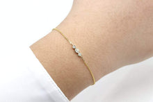 Load image into Gallery viewer, 14Kt Yellow Gold Chain Natural Diamond Charm Bracelet
