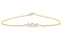 Load image into Gallery viewer, 14Kt Yellow Gold Chain Natural Diamond Charm Bracelet
