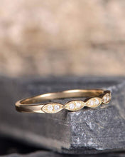 Load image into Gallery viewer, 14Kt Yellow gold designer Marquise Shape Half Eternity Natural diamond Band ring by diamtrendz
