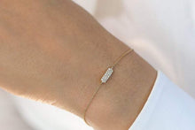 Load image into Gallery viewer, 14Kt Yellow Gold Natural Diamond Bar Charm Bracelet
