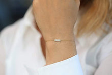 Load image into Gallery viewer, 14Kt Yellow Gold Natural Diamond Bar Charm Bracelet
