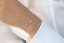 Load image into Gallery viewer, 14Kt Yellow Gold Natural Diamond Bar Charm Bracelet
