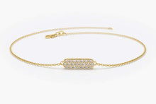 Load image into Gallery viewer, 14Kt Yellow Gold Natural Diamond Bar Charm Bracelet
