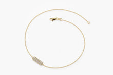 Load image into Gallery viewer, 14Kt Yellow Gold Natural Diamond Bar Charm Bracelet
