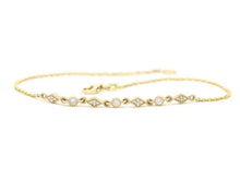 Load image into Gallery viewer, 14Kt Rose Gold Chain Natural Diamond Charm Bracelet
