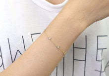 Load image into Gallery viewer, 14Kt Yellow Gold Chain Natural Diamond Charm Bracelet
