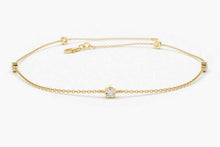 Load image into Gallery viewer, 14Kt Yellow Gold Chain Natural Diamond Charm Bracelet
