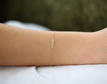 Load image into Gallery viewer, 14Kt Yellow Gold Natural Diamond Charm Bracelet

