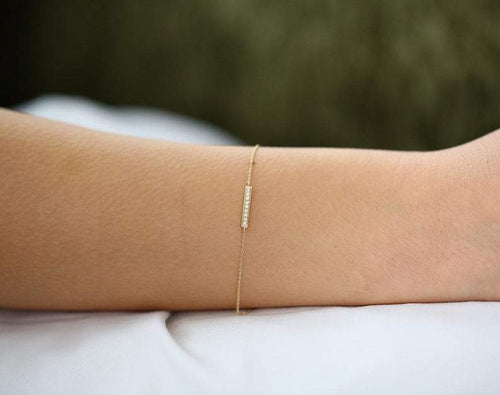 14Kt Yellow Gold Natural Diamond Charm Bracelet
