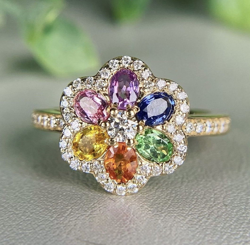 Rainbow shop diamond ring