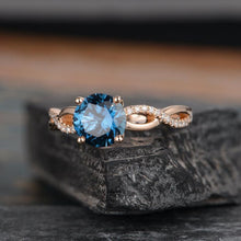 Load image into Gallery viewer, 14Kt Rose gold designer Emerald diamond ring by diamtrendz
