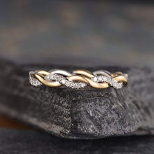 Load image into Gallery viewer, 14Kt Yellow gold designer Twist Full Eternity Infinity Natural diamond Band ring by diamtrendz
