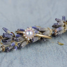 Load image into Gallery viewer, 14Kt Rose gold Pearl diamond ring by diamtrendz
