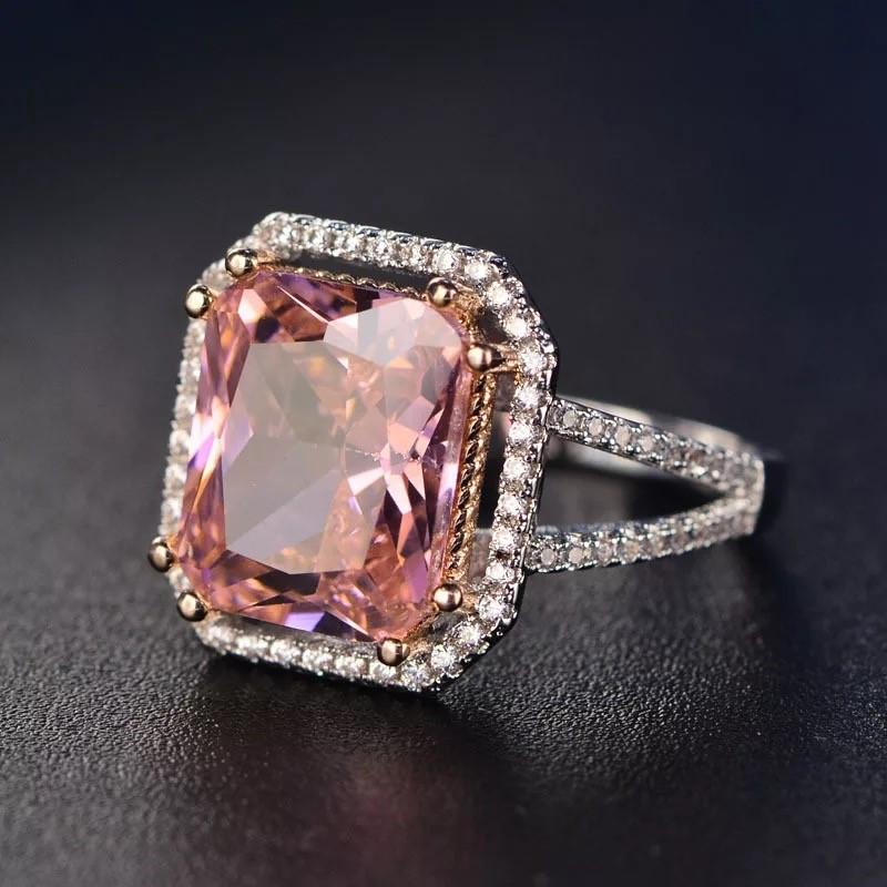 14Kt Rose gold designer Pink Gemstone, diamond ring by diamtrendz