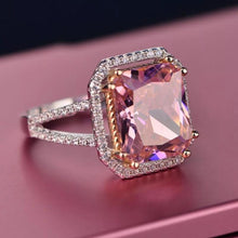 Load image into Gallery viewer, 14Kt Rose gold designer Pink Gemstone, diamond ring by diamtrendz
