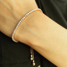Load image into Gallery viewer, 14kt Gold Adjustable Tennis Diamond Bracelet For Her
