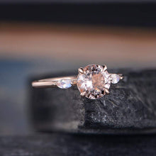 Load image into Gallery viewer, 14Kt Rose gold designer Solitaire Morganite, Marquise Shape Moonstone ring by diamtrendz
