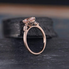 Load image into Gallery viewer, 14Kt Rose gold designer Solitaire Morganite, Marquise Shape Moonstone ring by diamtrendz
