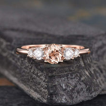 Load image into Gallery viewer, 14Kt Rose gold designer Solitaire Morganite, Natural diamond ring by diamtrendz
