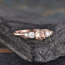 Load image into Gallery viewer, 14Kt Rose gold designer Solitaire Morganite, Natural diamond ring by diamtrendz
