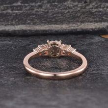 Load image into Gallery viewer, 14Kt Rose gold designer Solitaire Morganite, Natural diamond ring by diamtrendz
