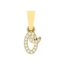 Load image into Gallery viewer, yellow gold alphabet initial letter &#39;Q&#39; diamond pendant - 1
