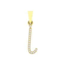 Load image into Gallery viewer, yellow gold alphabet initial letter &#39;i&#39; diamond pendant - 1
