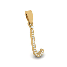 Load image into Gallery viewer, yellow gold alphabet initial letter &#39;i&#39; diamond pendant - 3

