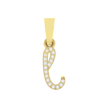 Load image into Gallery viewer, yellow gold alphabet initial letter &#39;l&#39; diamond pendant - 1
