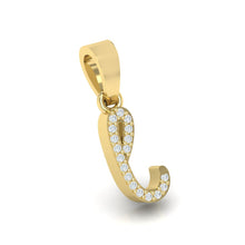 Load image into Gallery viewer, yellow gold alphabet initial letter &#39;l&#39; diamond pendant - 3
