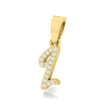 Load image into Gallery viewer, yellow gold alphabet initial letter &#39;q&#39; diamond pendant - 2

