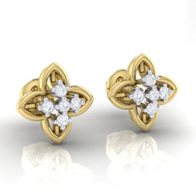 Load image into Gallery viewer, 18Kt gold real diamond earring by diamtrendz
