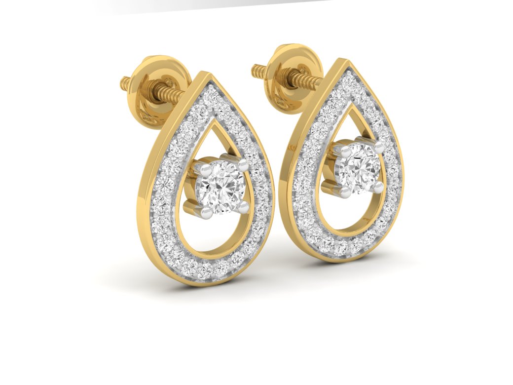 18Kt gold real diamond earring 2(1) by diamtrendz