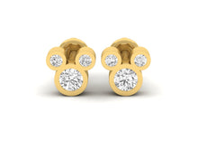 Load image into Gallery viewer, 18Kt gold real diamond earring 3(2) by diamtrendz
