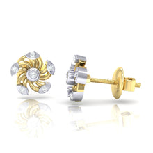 Load image into Gallery viewer, 18Kt gold real diamond stud earring 52(3) by diamtrendz
