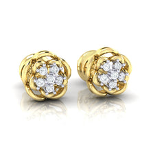 Load image into Gallery viewer, 18Kt gold real diamond stud earring 53(1) by diamtrendz
