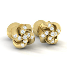 Load image into Gallery viewer, 18Kt gold real diamond stud earring 54(1) by diamtrendz
