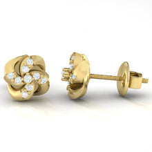 Load image into Gallery viewer, 18Kt gold real diamond stud earring 54(3) by diamtrendz
