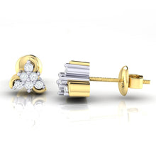 Load image into Gallery viewer, 18Kt gold real diamond stud earring 55(3) by diamtrendz
