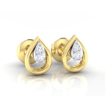 Load image into Gallery viewer, 18Kt gold pear diamond earring by diamtrendz
