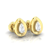 Load image into Gallery viewer, 18Kt gold pear diamond earring by diamtrendz
