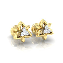 Load image into Gallery viewer, 18Kt gold floral diamond earring by diamtrendz
