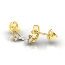 Load image into Gallery viewer, 18Kt gold real diamond earring by diamtrendz

