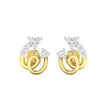 Load image into Gallery viewer, 18Kt gold spiral diamond earring by diamtrendz
