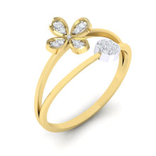 Load image into Gallery viewer, 18Kt gold floral diamond ring by diamtrendz
