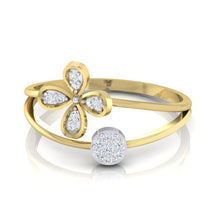 Load image into Gallery viewer, 18Kt gold floral diamond ring by diamtrendz
