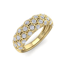 Load image into Gallery viewer, 18Kt gold designer band diamond ring by diamtrendz

