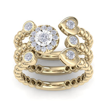 Load image into Gallery viewer, 18Kt gold designer heart diamond ring by diamtrendz
