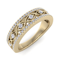 Load image into Gallery viewer, 18Kt gold designer band diamond ring by diamtrendz
